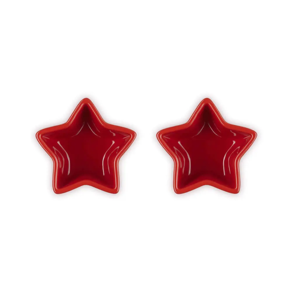 Le Creuset Stoneware Set of 2 Star Cerise Ramekins